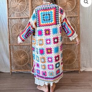 POL Multicolor Crochet Cardigan